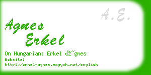 agnes erkel business card